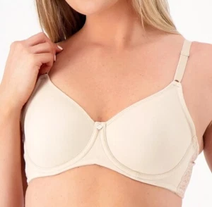 Breezies Women's Bra Sz 40B Jacquard Back Smoothing Underwire Sunbeige A473389 - Picture 1 of 3