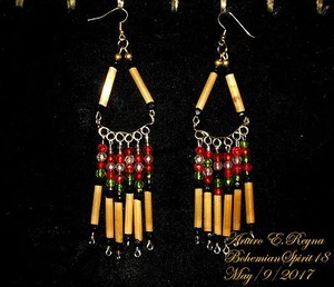 ANTIQUE VICTORIAN BOHEMIAN CZECH GLASS BEADS FRINGES 5''L HANDCRAFTED EARRINGS - Picture 1 of 5