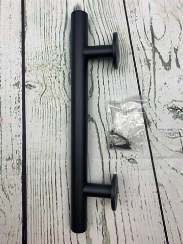12 Inch Sliding Barn Door Handle Matte Black Iron Steel Pull Handle Hardware Cover