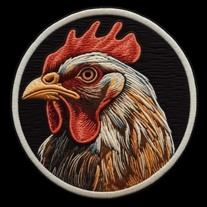 Chicken Patch Iron-on Applique Farm Animal Badge Rooster Duck Pond Bird Decor - Picture 1 of 19