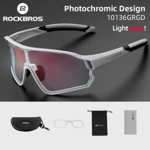 ROCKBROS Photochromic Cycling Glasses UV400 Sunglasses Outdoor Sport Bicycle Eye - Picture 1 of 28