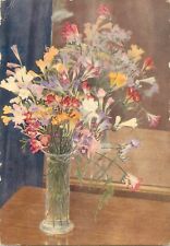 Postcard flowers freesia fantasy vase