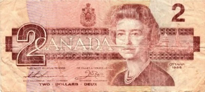 RARE - 1986 Canadian 2 Dollar Bill - Image 1 of 2