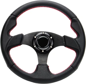 320Mm 12.5'' Car Racing Steering Wheel PVC Leather Flat Drift Game Race Style St - Picture 1 of 7
