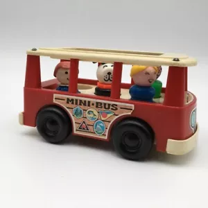 Vtg Fisher Price Little People Mini Bus #141 Incomplete - Picture 1 of 14