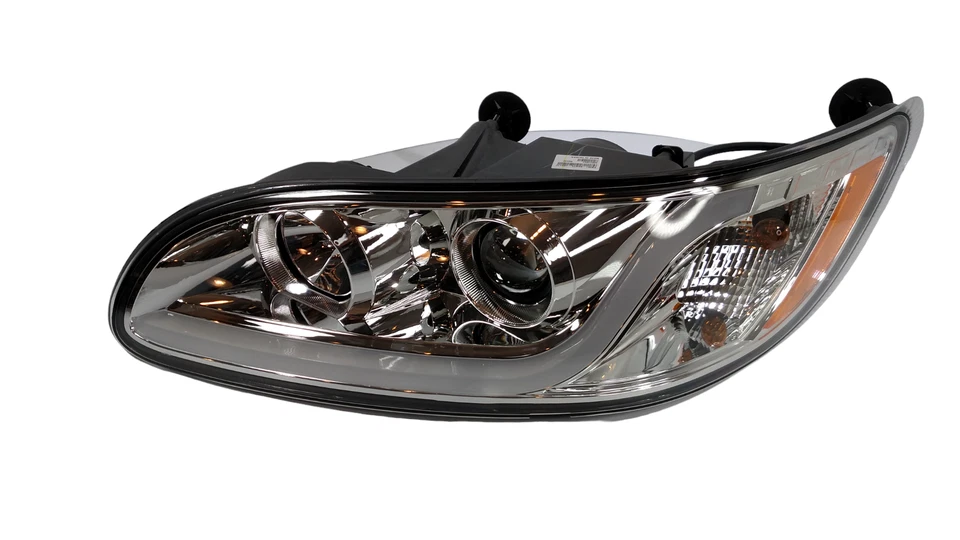 (LH) Chrome Headlight Dual Function LED Running Light Peterbilt 382/384/386/387 - Image 1 of 4