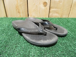 Women's Size 8 Vionic Black Flip Flop Sandals Thongs - Picture 1 of 6