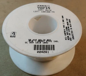 100 foot roll of MIL-16878/4 Type E 200C 600V, .010" PTFE Insulation, 26AWG - Picture 1 of 6