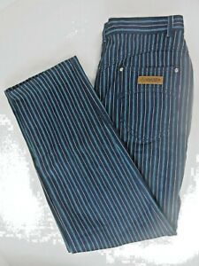 Vintage Gitano Blue Striped Mom Jeans Pants Retro Women's 32" Waist   29" Inseam
