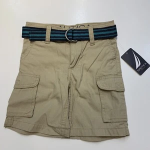Boys Nautica 100% Cotton Belted Cargo Shorts Carmelize Tan Size 4 WPL06734 - Picture 1 of 2