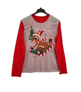 Briefly Stated Mens Medium Rudolph The Red Nosed Reindeer Christmas Sleep Tee - Picture 1 of 7
