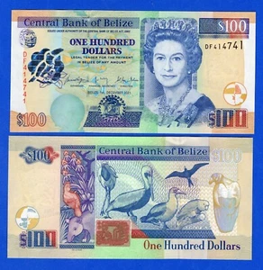 Belize 100 Dollars 2021 P-71 Queen Elizabeth II, UNC Banknote - Bild 1 von 5