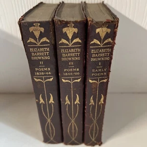The Complete Works of Elizabeth Barrett Browning —1900—Vol 1-3—Leather—Rare - Bild 1 von 18