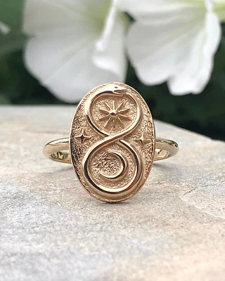 Bronze Infinity Serpent Ouroboros Ring - Image 1 of 4