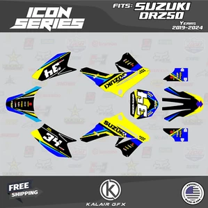 Graphics Kit for Suzuki DRZ50 for years (2019-2024) Icon - YELLOW - Picture 1 of 6