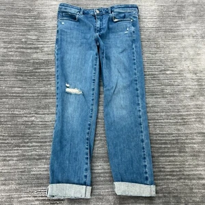 Uniqlo Jeans Size 30 Womens Straight Low Rise Stretch Medium Blue Wash - Picture 1 of 10