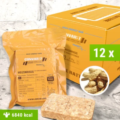 (19,41€/kg) 12 x CONVAR-7 High Energy Bar a 120g - Peanut Compact Food