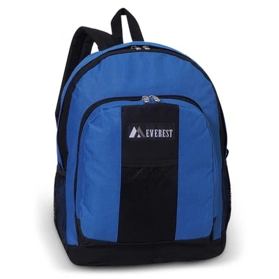 Everest Backpack BAG w/ Front & Side Pockets Canvas 600D Poly Royal Blue/BBP2072 - Imagem 1 de 3