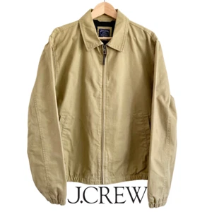 J.CREW Harrington Jacket 100% Cotton Twill Khaki Tan BJ059 Pockets NWT Sz Large - Picture 1 of 15