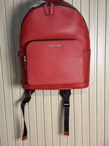 Michael Kors Cooper Large Commuter Travel Backpack True Red Designer NWT Rare - Picture 1 of 10