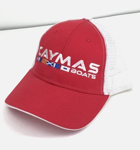 Caymas Boats Snapback Malla Espalda Camionero Sombrero Rojo Talla Única Gorra América NUEVO - Imagen 1 de 3