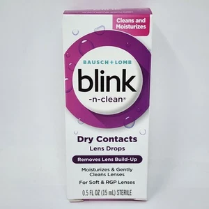 Blink N Clean Dry Contacts Lens Drops for Soft & RGP Lenses 0.5 fl oz - Picture 1 of 6