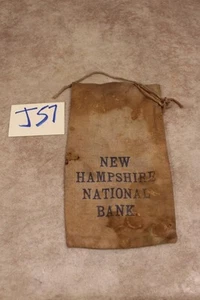 J57B VINTAGE CANVIS NEW HAMPSHIRE NATIONAL BANK COIN BAG - Picture 1 of 1
