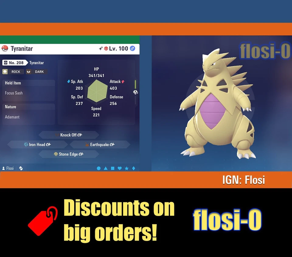 6IV Shiny Tyranitar Pokemon Legends ZA (Legends Z-A) - Image 1 of 1