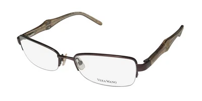 NUEVAS GAFAS VERA WANG V327 MUJER BR MARRÓN METAL Y PLÁSTICO MEDIA LLANTA 50-17-130 Foto 1 de 4