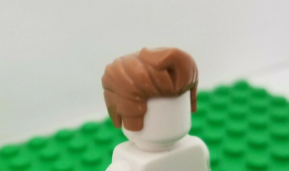 LEGO Cabello Minifigura Marrón Claro Pompadour Bangs Rizo Plumado Forelock Peluca Foto 1 de 2