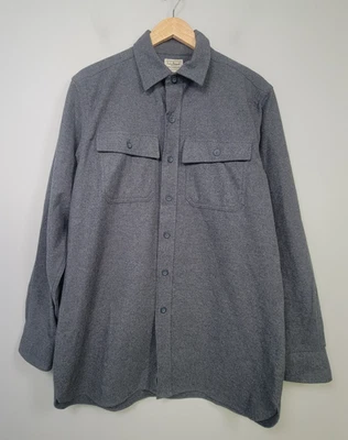 NWT L.L. Bean Chamois Shirt Mens M Slightly Fitted Button Up Cotton Gray - Image 1 of 4