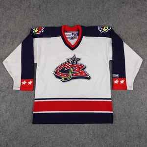 Columbus Blue Jackets Trikot Jugend XL weiß navy NHL Hockey Stinger Patch Jungen - Bild 1 von 15