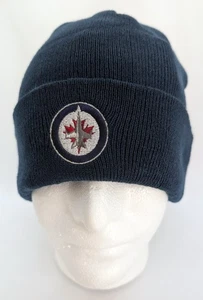 Winnipeg Jets Embroidred Reebok Skull Knit Blue Beanie Hat Zephyr - Picture 1 of 3