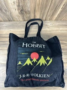 The HOBBIT 75th Anniversary Black Canvas Tote Bag Barnes & Nobles Exclusive - Picture 1 of 4