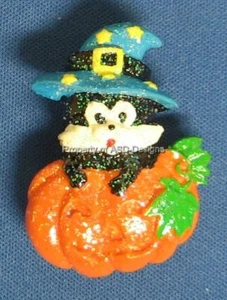 Happy Halloween Magical Cat In Pumpkins Brooch 3035 - Imagen 1 de 1