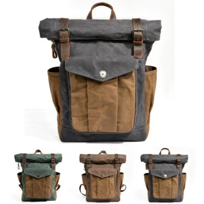 Canvas Rucksack Vintage Schulrucksack Sport Outdoor Reisetasche Laptoprucksack - Bild 1 von 4