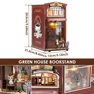 DIY Book Nook Kit 3D Wooden Puzzle Bookshelf Insert Decor with Light DIY -~ - Picture 1 of 12