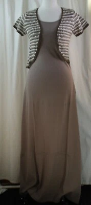 Liz Claiborne, XXS, Vestido Moca/Cardigan Corto a Rayas Nuevo Orig. Embalaje Foto 1 de 4