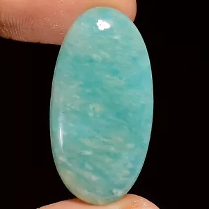 Natural Amazonite Oval Shape Cabochon Loose Gemstone 24 Ct. 32X16X4 mm X-22730 - Picture 1 of 2