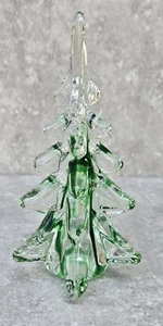 Vtg Murano Style Green Candy Cane Twist Art Glass Christmas Tree FREE US SHIP - Picture 1 of 6