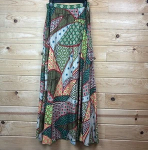 Maxi gonna donna stile fisarmonica stampata multicolore taglia large - Foto 1 di 5
