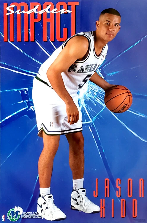 Jason Kidd SUDDEN IMPACT Dallas Mavericks 1995 Costacos Brothers 23x35 POSTER - Изображение 1 из 1