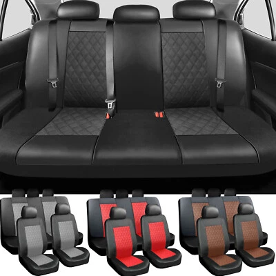 For 1999-2024 Jeep PU Leather Car Seat Covers Protector 5 Seats Full Set Cushion Foto 1 de 4