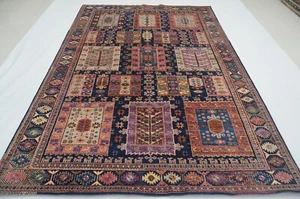 7 x 10 ft Navy Blue Samarkand Afghan Hand Knotted Wool Oriental Area Rug - Picture 1 of 15