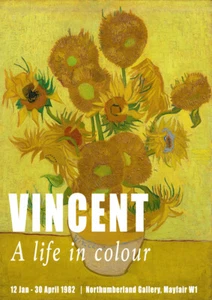 VAN GOGH POSTER: Gallery Exhibition Art Print with Sunflowers - Picture 1 of 1