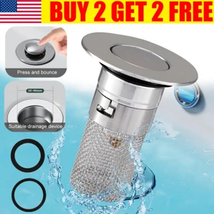 Bathroom Sink Stopper Hair Catcher 1.33-1.57in Pop Up Sink Drain Filter Stopper - Picture 1 of 12