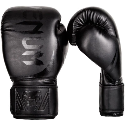Venum Challenger 2.0 Hook and Loop Boxing Gloves - Black/Black