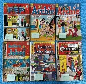 Lot Of 6 Archie Comics Books Pep Jokes Christmas Stocking Acceptable To VG - Picture 1 of 1