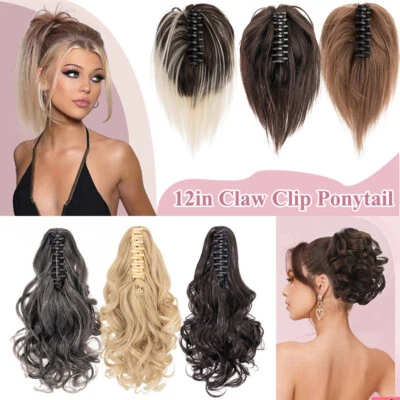 Claw Clip Chignon Hair Bun Curly Hairpiece Ponytail Extensions Messy Updo Thick - Image 1 of 4