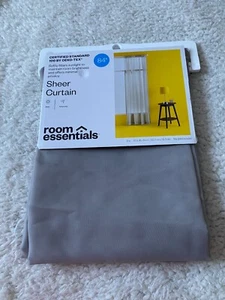 Room Essentials Certified Standard 100 Gray 60" x 84" Sheer Curtain - Picture 1 of 7
